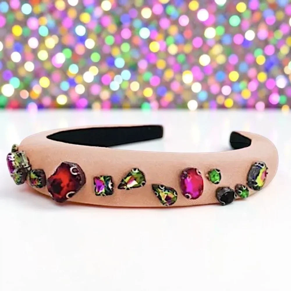 ZAXIE by Stefanie Taylor - Padded Jewel Headband - Pink MSRP $48